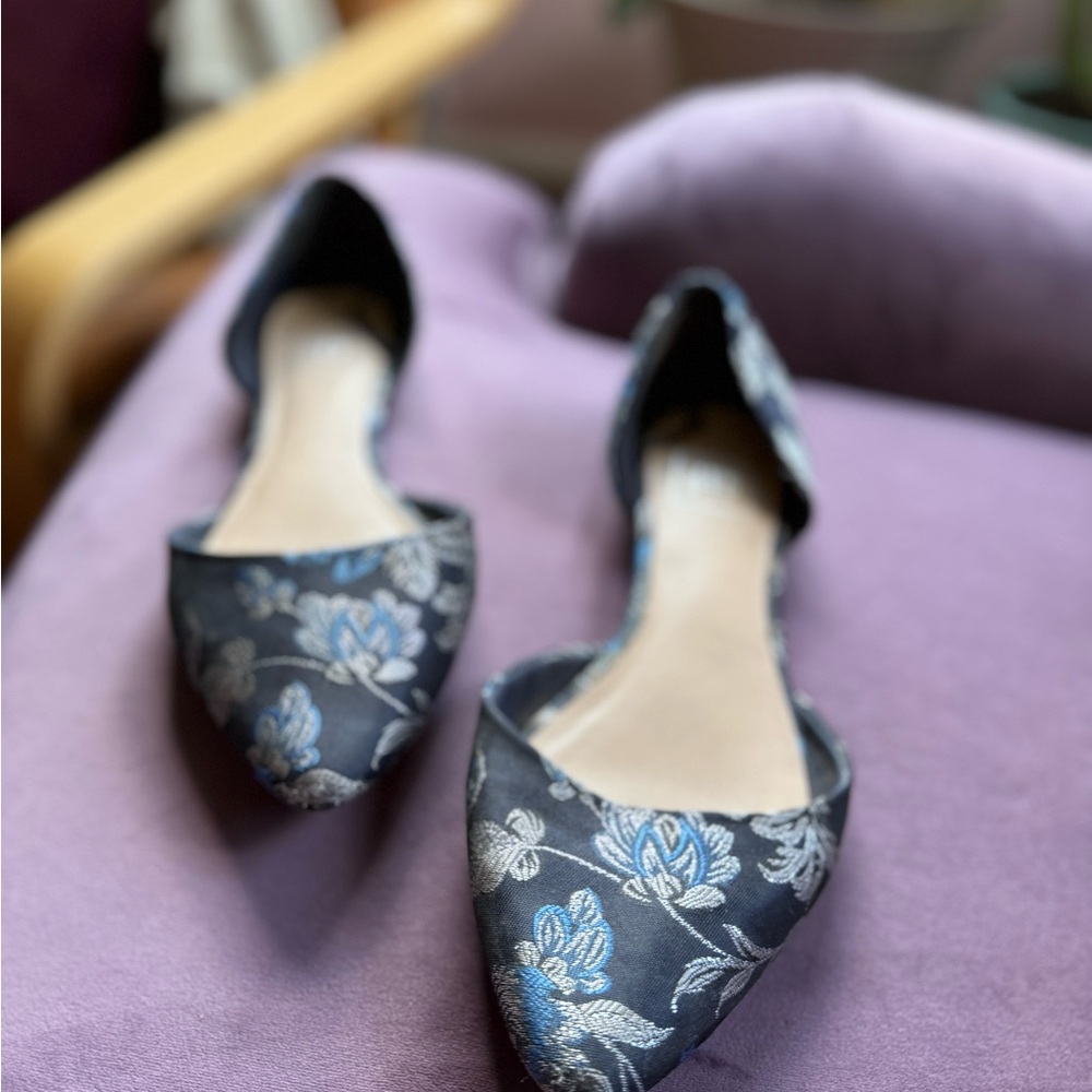 GAP Black and Blue Floral Flats